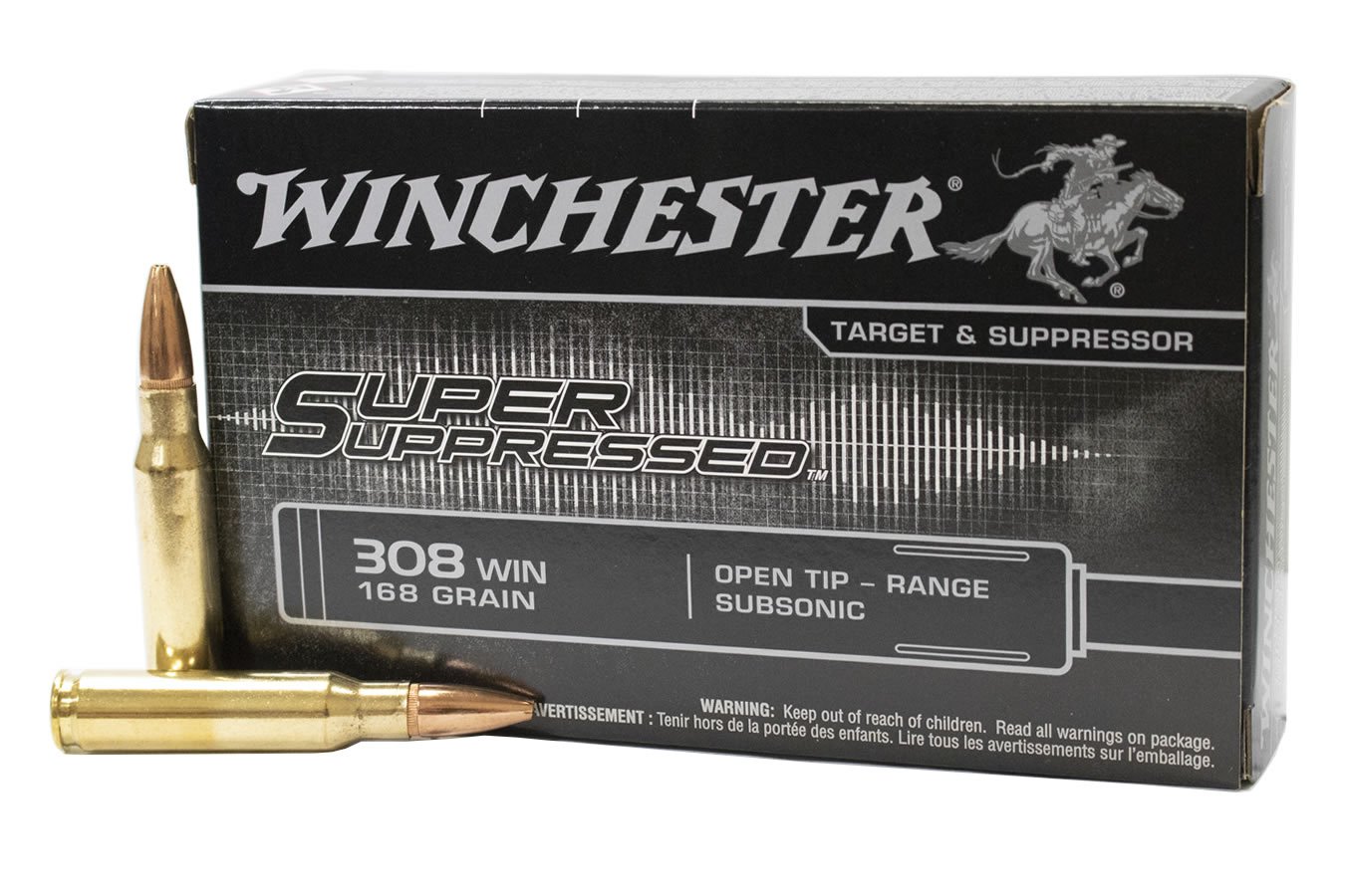 WINCHESTER AMMO 308 WIN 168 GR OPEN TIP SUPER SUPPRESSED