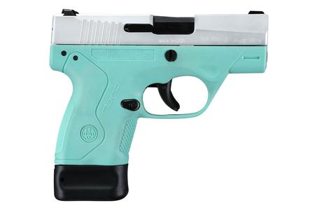 BERETTA BU9 Nano 9mm Pistol with Robins Egg Blue Frame and Stainless Slide