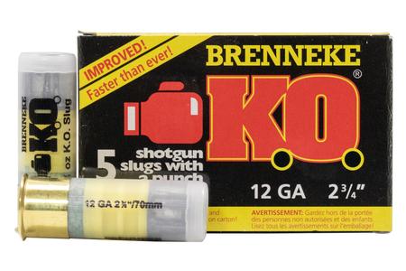 Brenneke 12 Gauge 2-3/4 in 1 oz Slug K.O. 5/Box