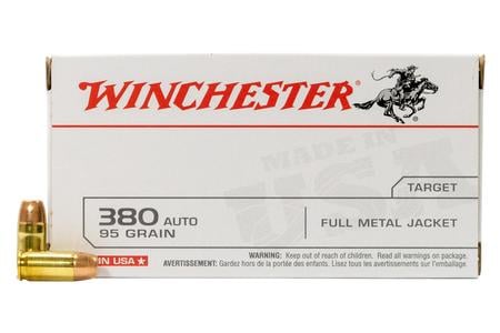 WINCHESTER AMMO 380 Auto 95 gr FMJ Police Trade Ammo 50/Box