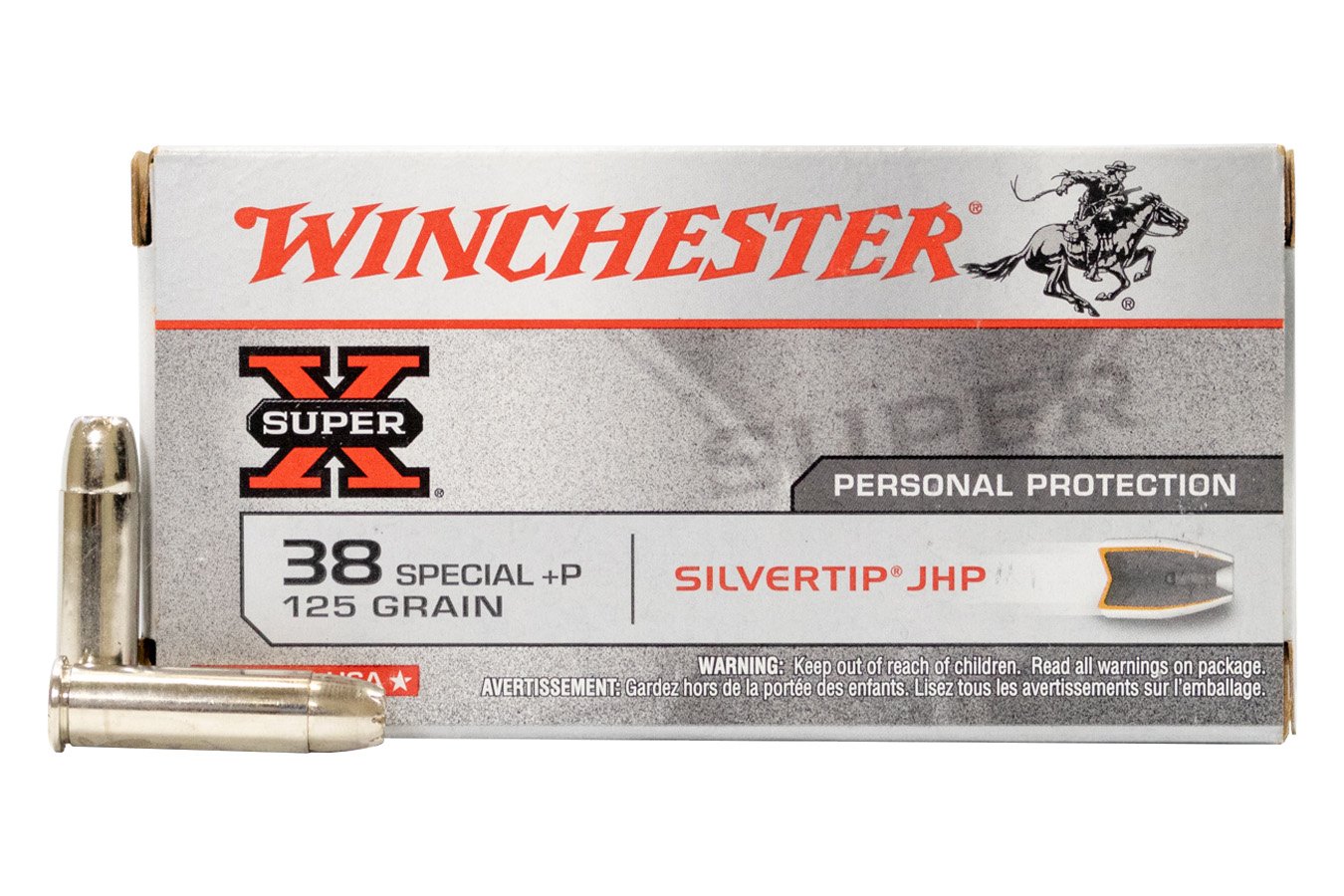 Winchester 38 Special 125 gr Silvertip JHP Super X Police Trade Ammo 50/Box