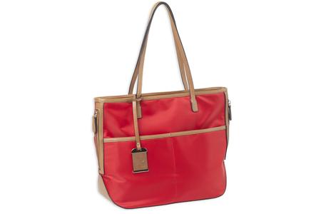 TOTE STYLE NYLON PURSE WITH HOLSTER BRIGHT RED