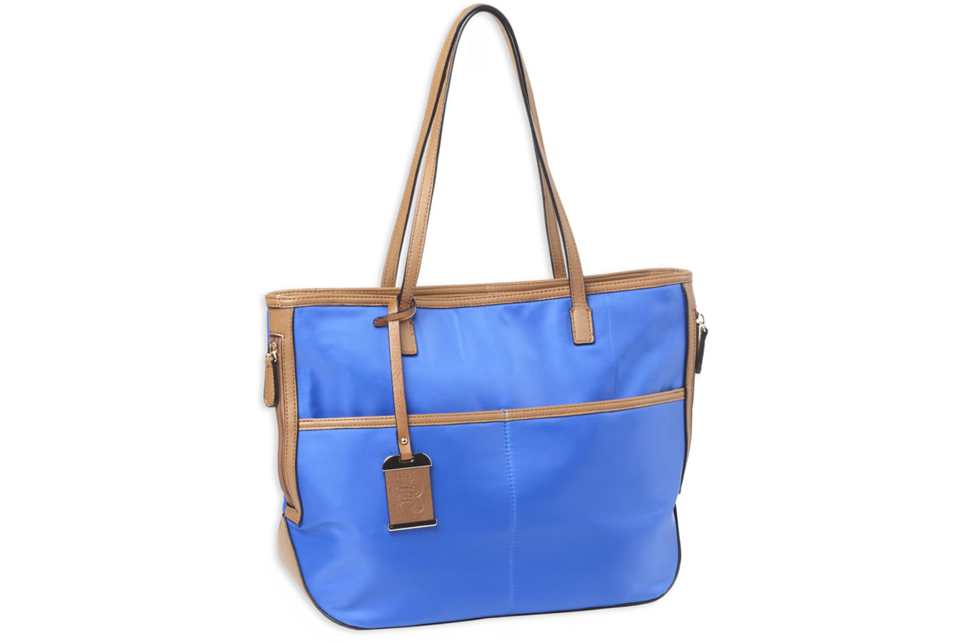 Bulldog Tote Style Nylon Purse, Electric Blue