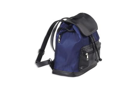 BACKPACK NAVY/BLACK LEATHER 12.2 X 5.5 X 12.5 INCH AMBIDEXTROUS