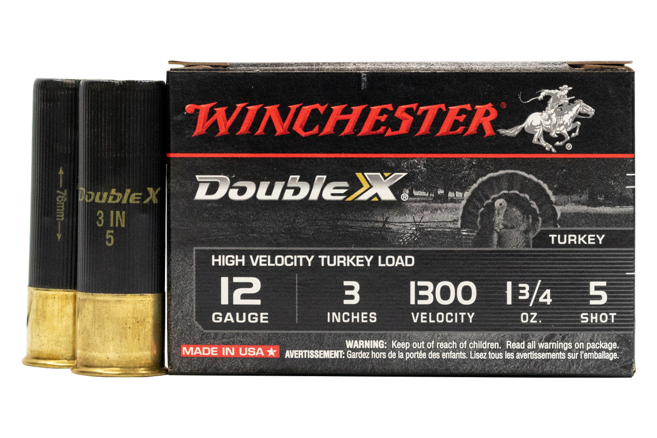 WINCHESTER AMMO 12 GA 3 IN 1-3/4 OZ HIGH VELOCITY DOUBLE X TURKEY