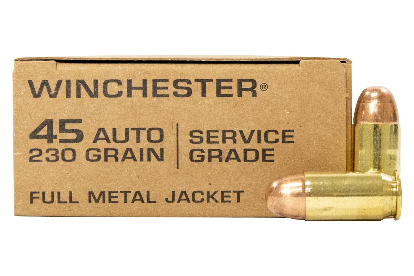 Winchester 45 ACP 230 gr FMJ Service Grade Ammo 50/Box