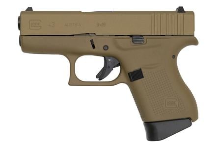 GLOCK 43 9mm Flat Dark Earth (FDE) Single Stack Pistol