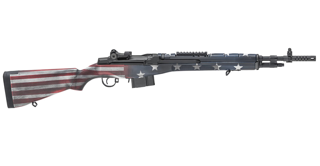 SPRINGFIELD M1A SCOUT SQUAD 308 RED,WHITE,BLUE FLAG