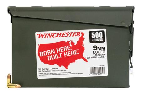 WINCHESTER AMMO 9mm Luger 115 gr FMJ USA Ammo 500/Can