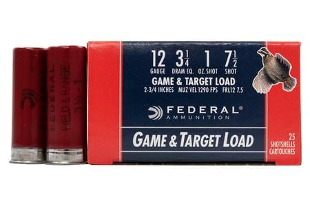 FEDERAL AMMUNITION 12 GA 3 1/4 DE 1 oz 7.5 shot Field and Range 25/Box