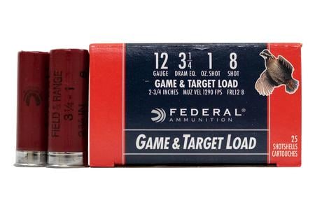 FEDERAL AMMUNITION 12 GA  3 1/4 DE 1 oz 8 Shot Field and Range 25/Box