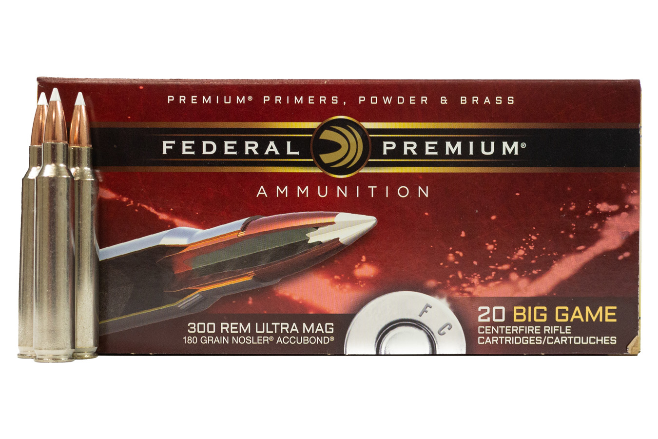 FEDERAL AMMUNITION 300 REM ULTRA MAG 180 GR NOSLER ACCUBOND VITAL-SHOK