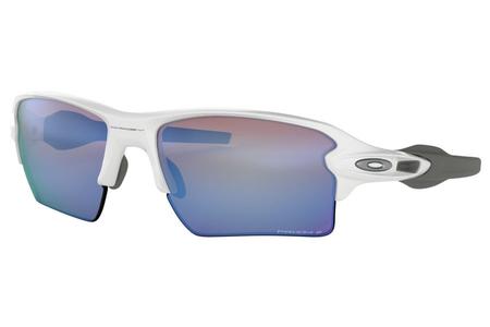 OAKLEY Flak 2.0 XL Sunglasses with Polished White Frame and Prizm Deep Water Polarized Lenses