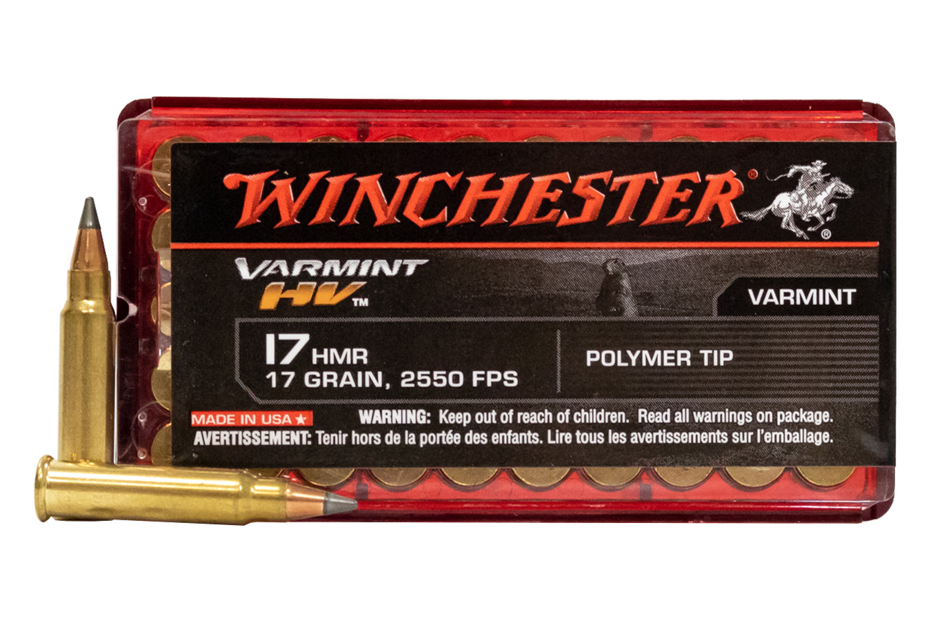 WINCHESTER AMMO 17 HMR 17 GR POLYMER TIP VARMINT HV