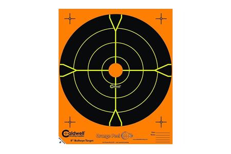 CALDWELL Orange Peel 8 Inch Bull`s Eye, 25 Sheets