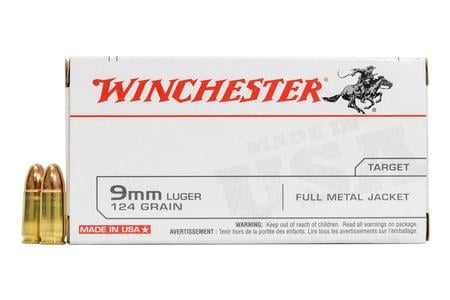 Winchester 9mm Luger 124 gr FMJ USA 50/Box