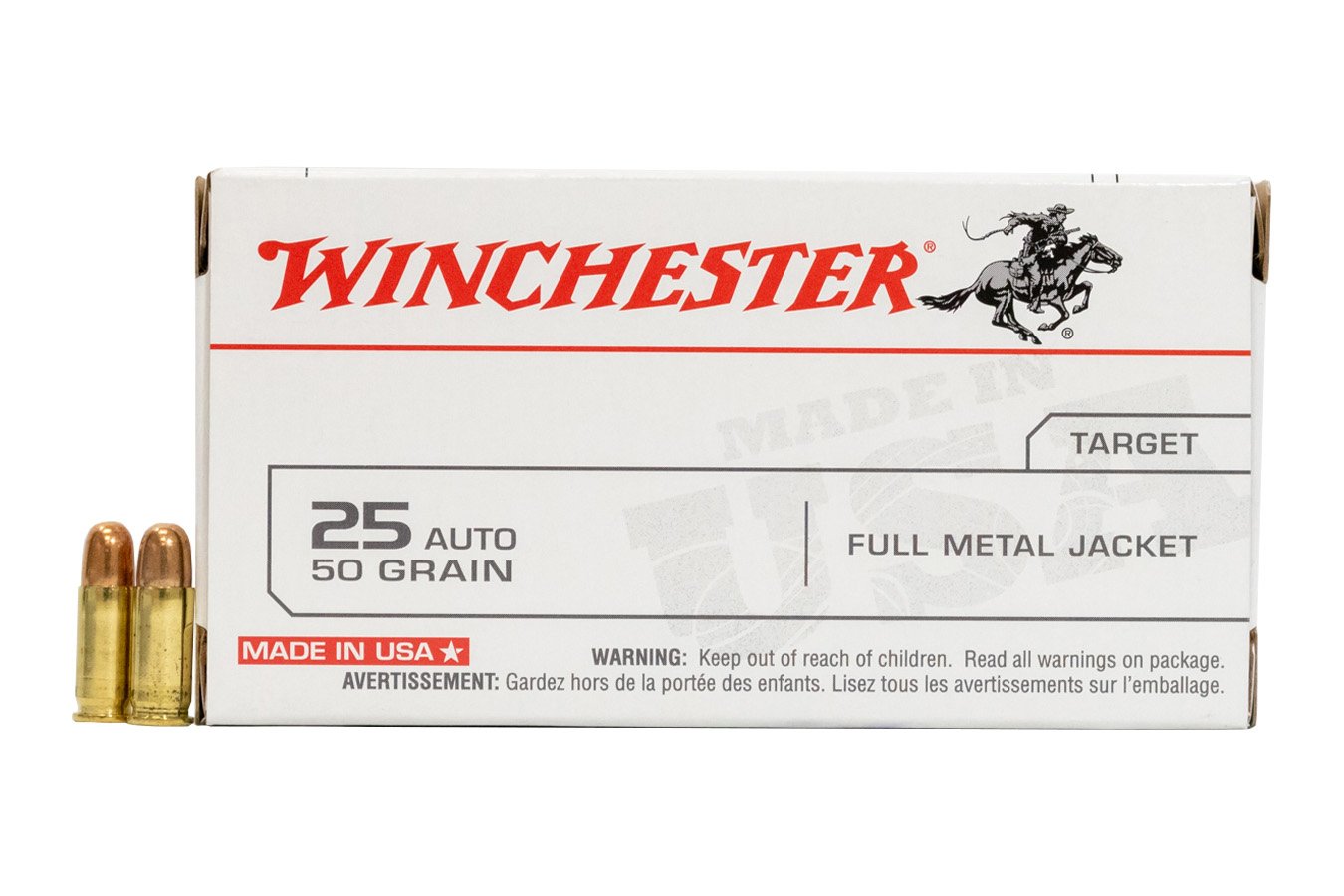 WINCHESTER AMMO 25 AUTO 50 GR FMJ