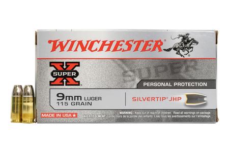 WINCHESTER AMMO 9mm Luger 115 gr Silvertip JHP Super X 50/Box
