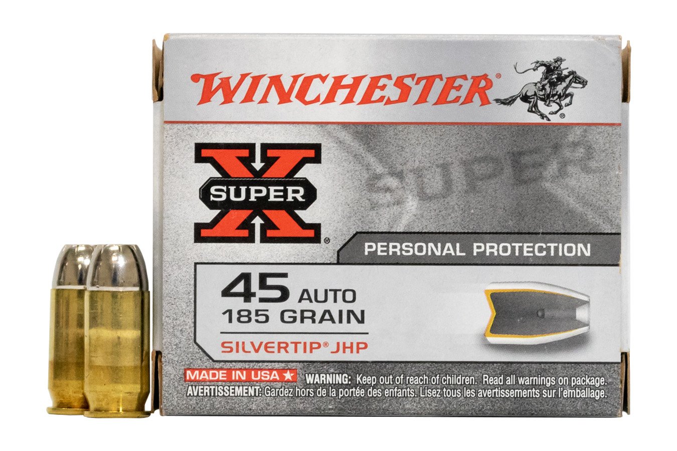 WINCHESTER AMMO 45 AUTO 185 GR SILVERTIP HP SUPER-X