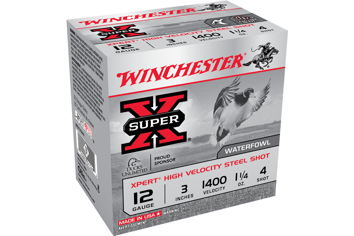 WINCHESTER AMMO 12 GA 3 IN 1-1/4 OZ XPERT HI-VELOCITY STEEL SUPER-X