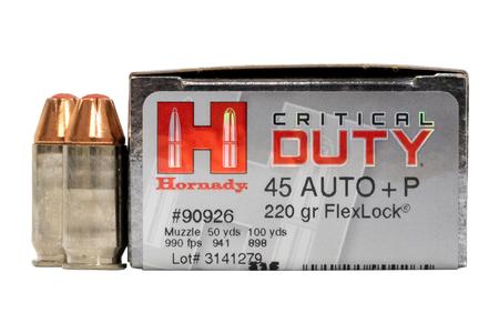 HORNADY 45 Auto +P 220 gr Flexlock Critical Duty 20/Box