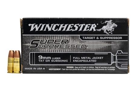 Winchester 9mm Luger 147 gr FMJ-Encapsulated Super Suppressed 50/Box
