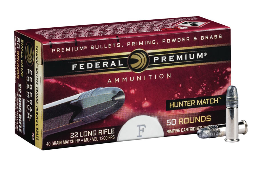 FEDERAL AMMUNITION 22 LR HV 40 GR HP HUNTER MATCH