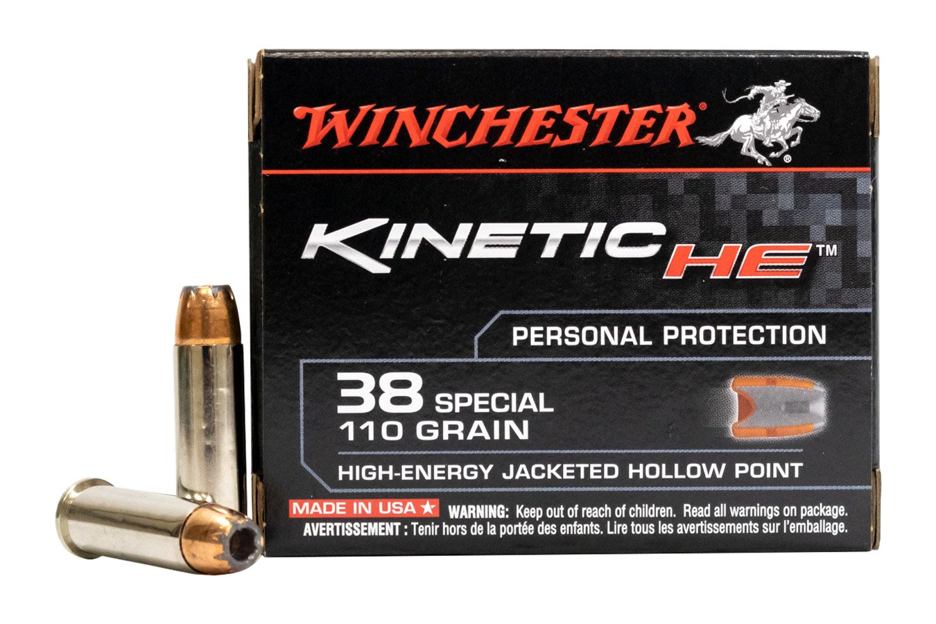 WINCHESTER AMMO 38 SPL 110 GR JHP HIGH ENERGY KINETIC