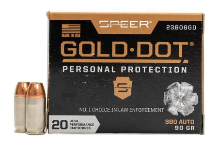 SPEER AMMUNITION 380 Auto 90 GR Gold Dot Personal Protection Hollow Point 20/Box