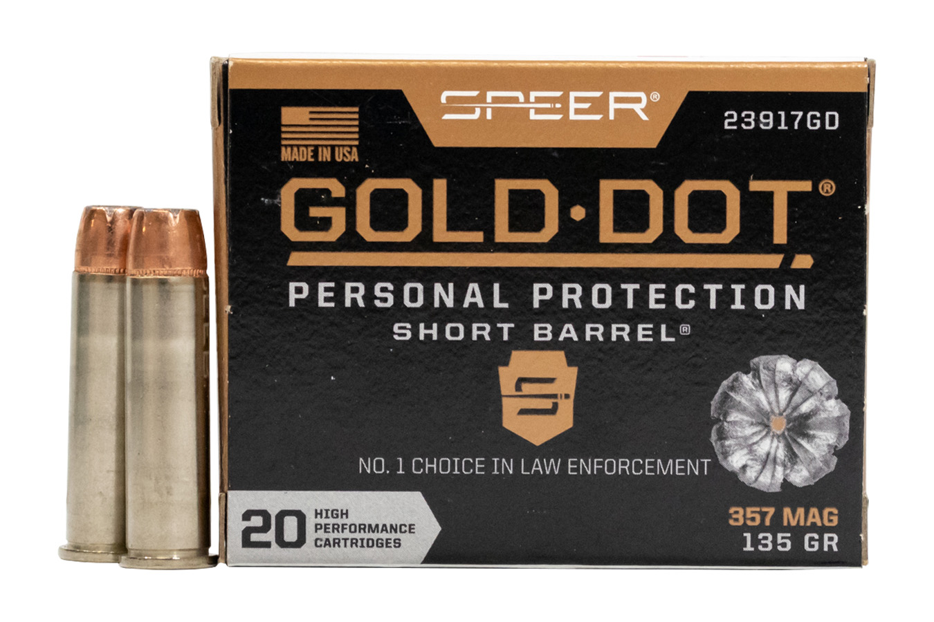 SPEER AMMUNITION 357 MAG 135 GR GDHP SHORT BARREL