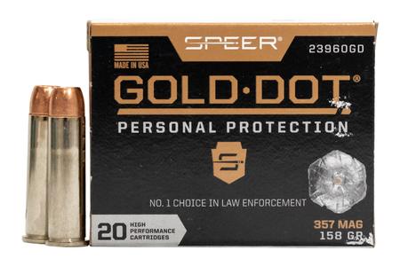 SPEER AMMUNITION 357 Mag 158 GR Gold Dot Personal Protection Hollow Point 20/Box