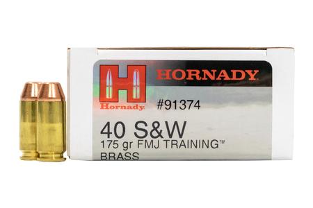 Hornady 40SW 175 gr FMJ Brass Case Training Police Trade-In Ammo 50/Box