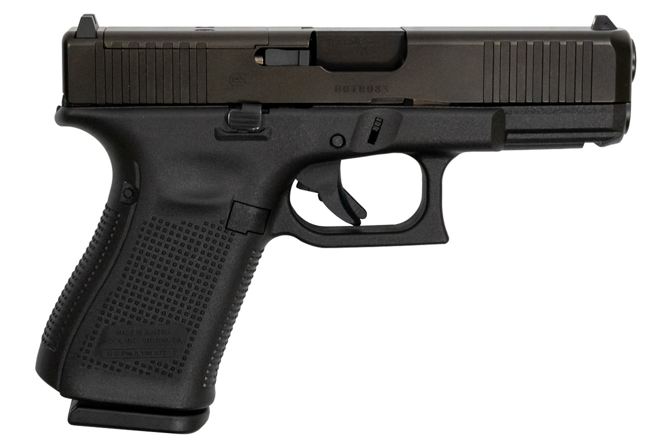19 GEN5 9MM MOS COMPACT PISTOL WITH FRONT SERRATIONS