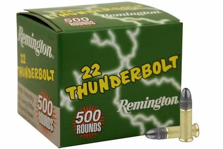 Remington 22LR 40 gr Lead Round Nose Thunderbolt 500 Round Brick
