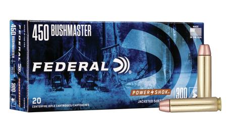 FEDERAL AMMUNITION 450 Bushmaster 300 gr Jacketed Hollow Point Power-Shok 20/Box