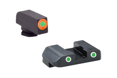 AMERIGLO Glock Pro-Glo Combination Set - Two Dot Green Rear, Orange Front (Tritium Insert) 