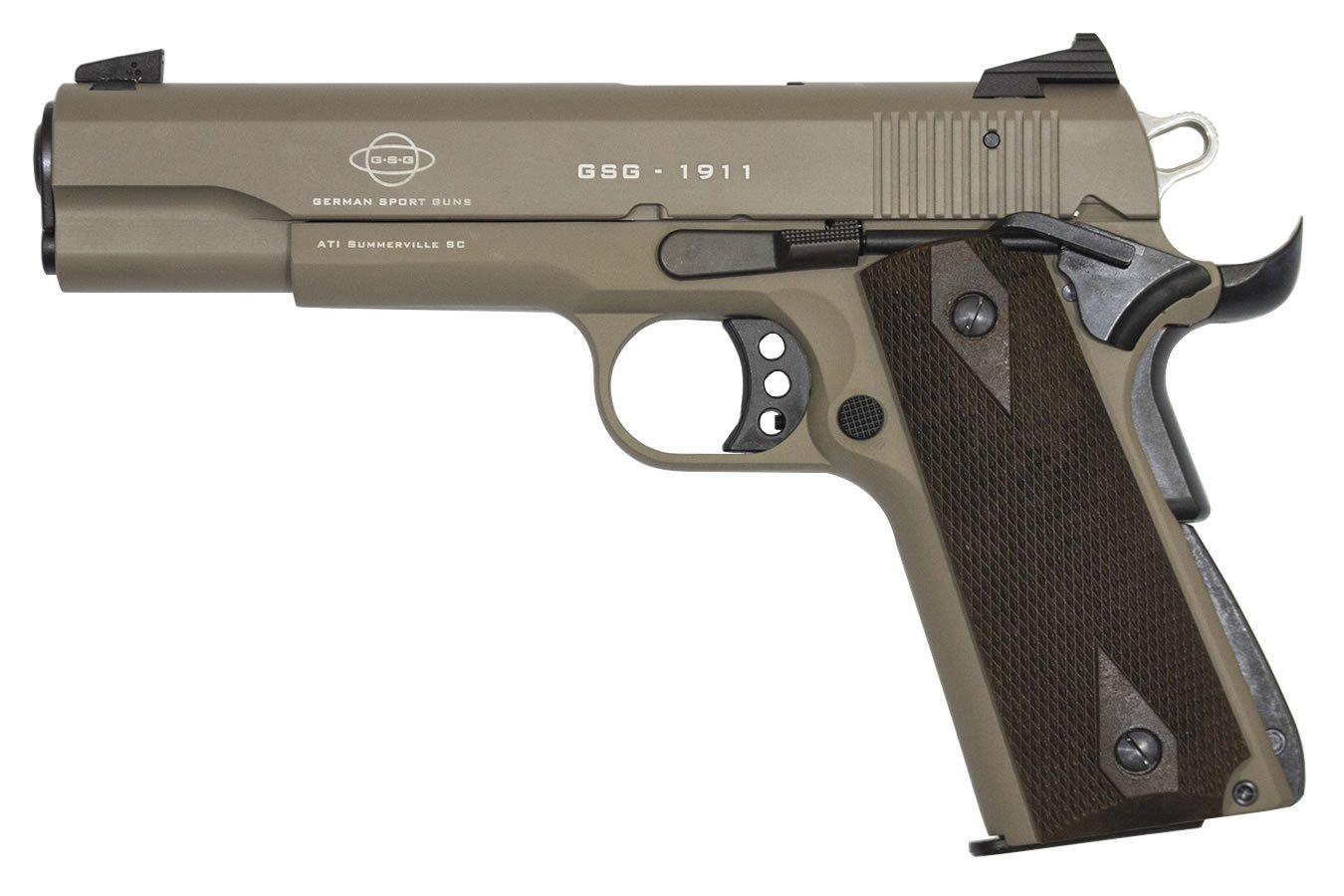 GSG 1911-22 22LR TAN RIMFIRE PISTOL WITH THREADED BARREL