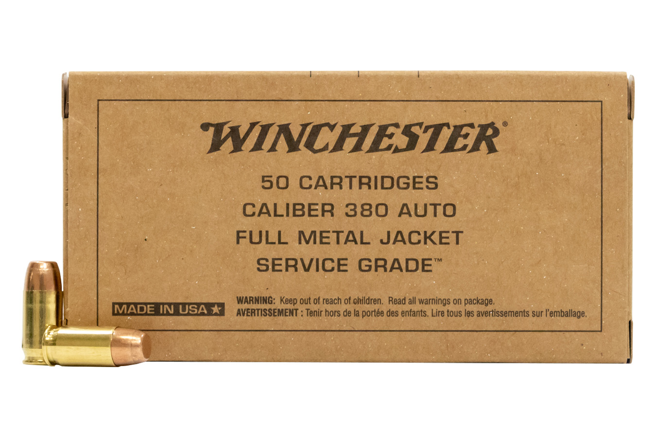 WINCHESTER AMMO 380 AUTO 95 SERVICE GRADE FMJ-FN