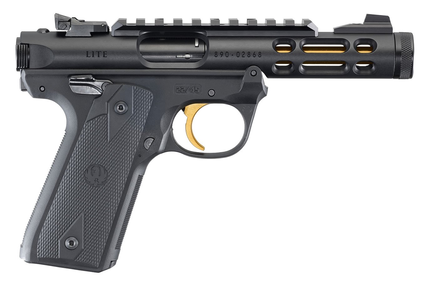 RUGER MARK IV 22/45 LITE 22LR BLACK/GOLD ANODIZED