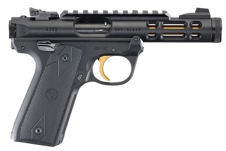 RUGER Mark IV 22/45 Lite 22LR Black with Gold Anodized Threaded Barrel