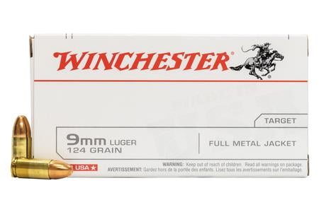 WINCHESTER AMMO 9mm 124 gr FMJ Police Trade-In Ammo 50/Box