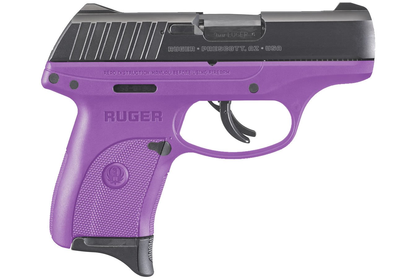 RUGER EC9S 9MM PURPLE FRAME BLACK SLIDE 3.12 IN BBL