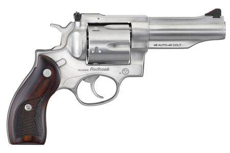 RUGER Redhawk 45 ACP Satin Stainless Revolver with Hardwood Grips
