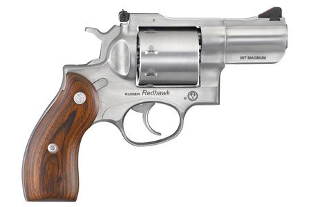 RUGER Redhawk 357 Mag Satin Stainless Revolver with Hardwood Grips