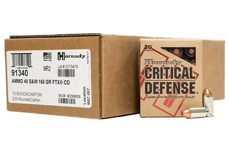 HORNADY 40SW 165 gr Critical Defense 200/Case