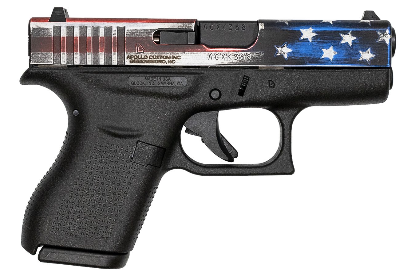 GLOCK 42 380 AUTO USFLAG SLIDE SINGLE STACK