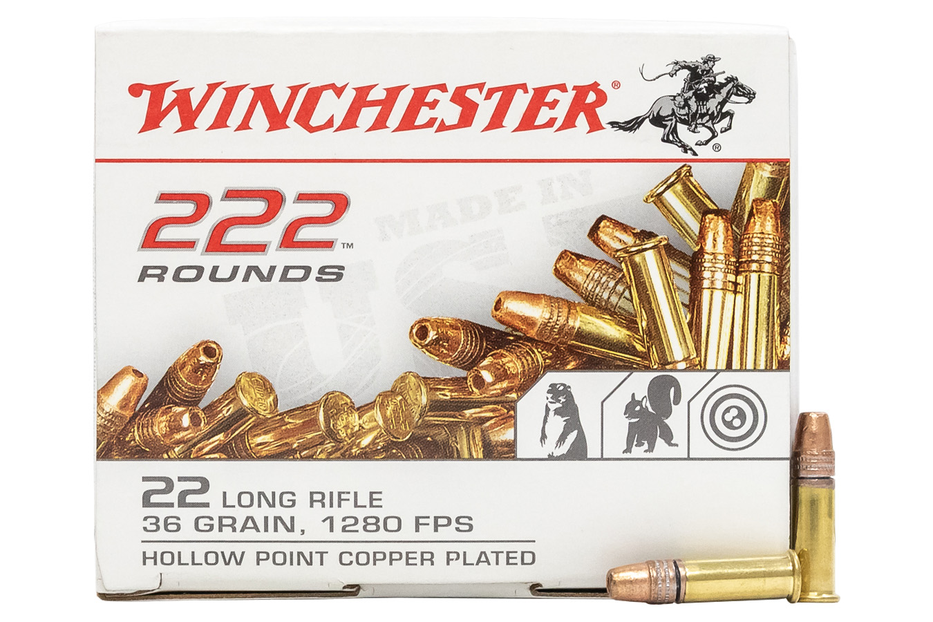 WINCHESTER AMMO 22 LR 36 GR COPPER PLATED HP 222 RDS