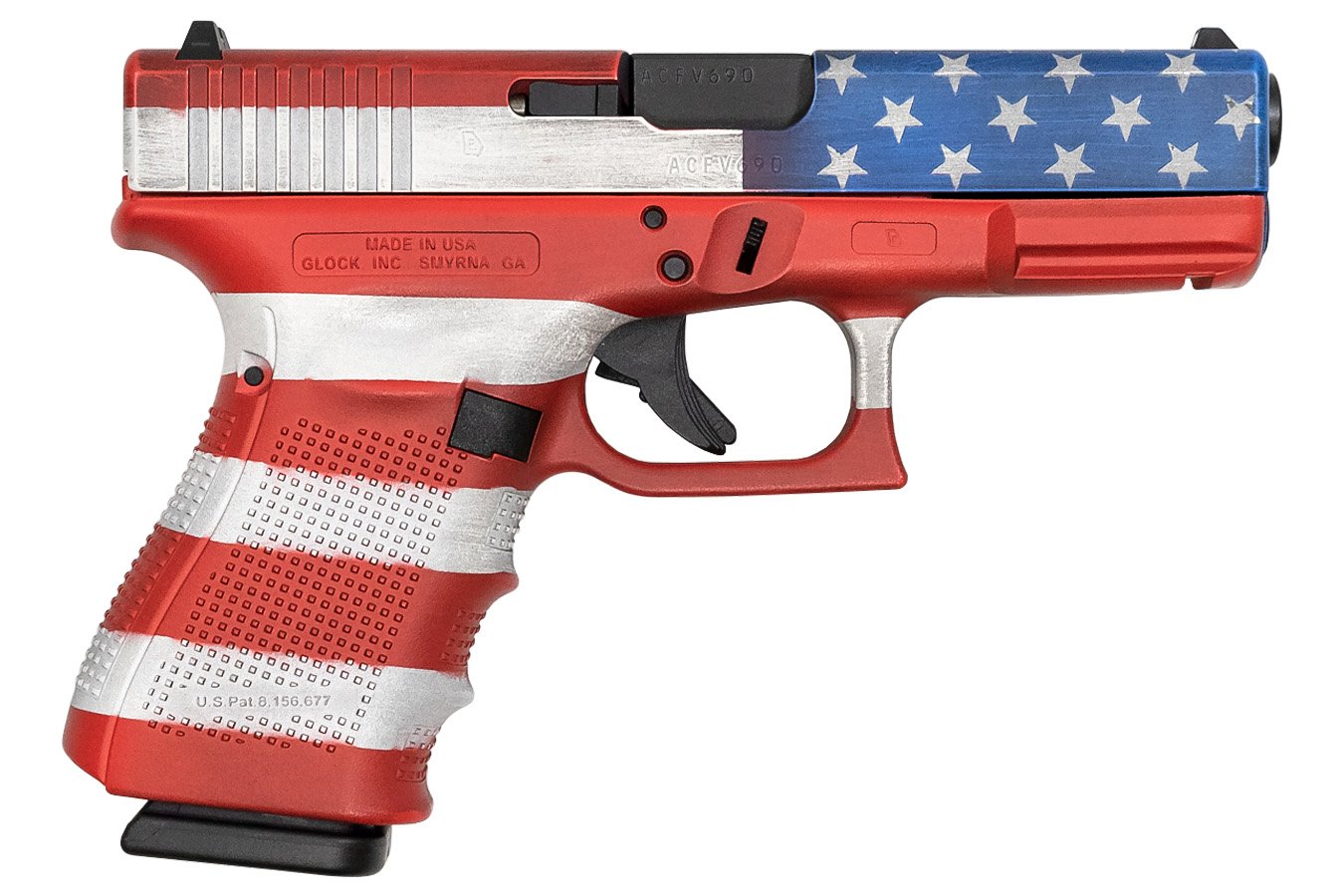 GLOCK 19 GEN4 9MM 15-RND US FLAG CERAKOTE