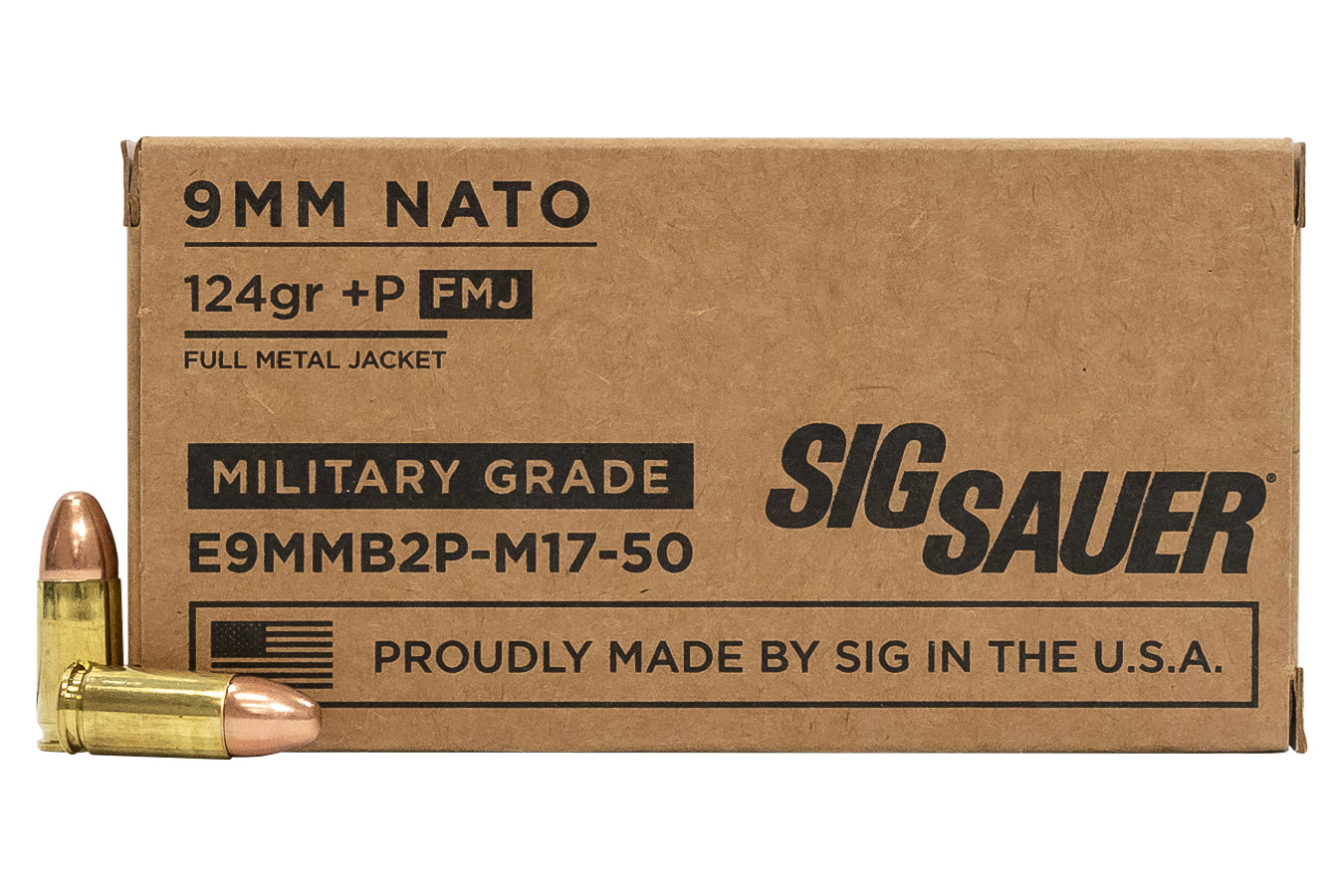 SIG SAUER 9MM +P 124 GR ELITE BALL M17 FMJ