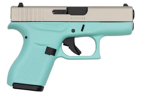 GLOCK 42 380 ACP Robins Egg Blue Cerakote Single Stack Pistol (Made In USA)